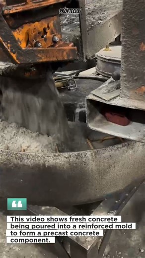 Concrete Pouring Machine Forms Reinforced Precast Rings #Concrete #Construction #Precast