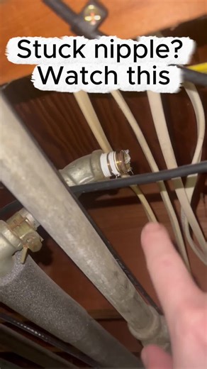 Can’t get a wrench on it? Use an internal pipe wrench to remove stuck nipples from the inside - perfect for tight spaces. #plumbing #plumbingtips #diyplumbing #plumberlife #homerepair #toolsoftiktok #contractorlife #howto #musthavetools