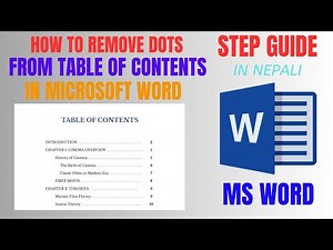 Remove Dots from Table of Contents in MS Word – Easy Step-by-Step Guide!