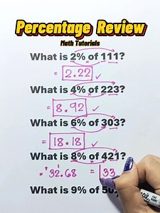 255K views · 1.5K reactions | Percentage Review ‼️‼️‼️ #Math #mathteachergon #akositeachergon #mathmadeeasy #MathTutor #Math #basicmath #percentagetricks #percentagehack | Math Tutorials | Facebook
