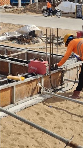 Welding for Strength! 🔥 Reinforcing Beam Formwork Before Concrete Pour