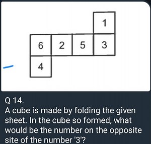 Question:A cube is made by folding the given sheet. In the cub... | Filo