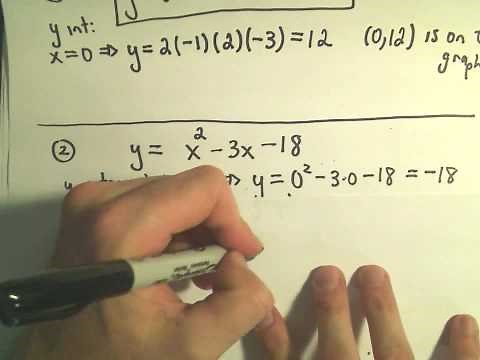 X-Intercepts and Y-Intercepts of a Functions and Finding Them! Example 2