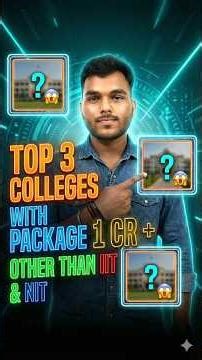 Best Engineering College With 1 CR Package😱Other Than IIT & NIT 🚀| Shocking Truth for JEE Aspirants💡