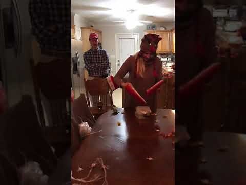 Blue Star Christmas party- most competitive cellophane wrap ball game ever!!