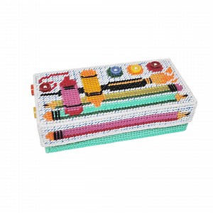 Pencil Box Plastic Canvas Cross Stitch Pattern Pdf - Kids DIY Biscornu Embroidery Crafter Easy Plastic Canvas Cross Stitch Storage Box Toys - Etsy UK