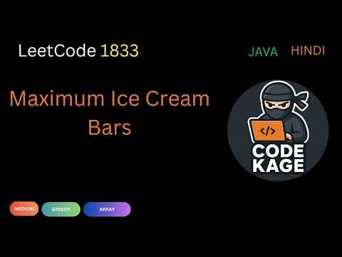 LeetCode 1833 | Maximum Ice Cream Bars | Counting Sort | Java | Hindi