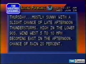 Weather Channel local forecast - 1995