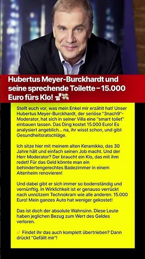 Hubertus Meyer-Burckhardt und seine sprechende Toilette – 15.000 Euro fürs Klo! 🚽💸 #history #germany