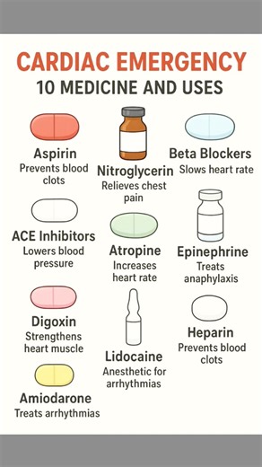 Heart🫀 Emergency Medicines | Life-Saving Drugs in Heart Emergenccy #heartattack #healtheducation