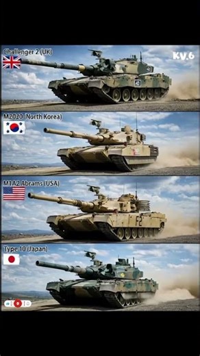 Challenger 2 vs M2020 vs M1A2 Abrams vs Type 10 | Ultimate Tank Comparison#shorts