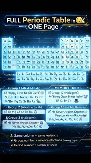 Chemistry: Full periodic Table with Memory Trick