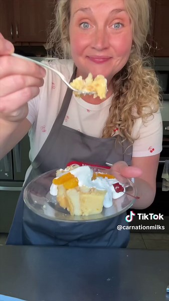 Retro recipes episode 2- 🍊 Orange Icebox Cake 🍊 We’re looking forward to giving this retro recipe the ✨ glow- up✨ it deserves! #retro #recipes #recipe #orange #iceboxcake #sweets #cakes #tiktokmademedoit #homebaker #carnationmilk #carnationnation #carnationretrorecipes Retro Orange Icebox Cake Ingredients 1 Tbsp gelatin 3 Tbsp cold water 1c Carnation Evaporated Milk diluted with 1c of water 2 Tbsp cornstarch 1c sugar 2 eggs 3/4c orange juice 1 tsp grated orange zest 2 dozen lady fingers Soften