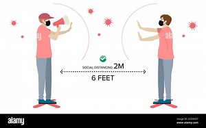 Social distancing, keep distance with people in public places to stop spreading COVID-19 coronavirus concept. Flat vector illustration Stock Vector Image & Art - Alamy