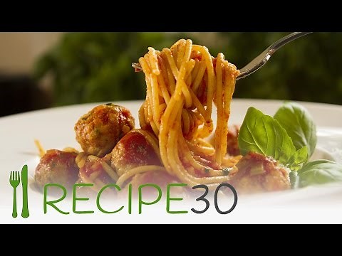 CHICKEN MEATBALLS SPAGHETTI - By www.recipe30.com