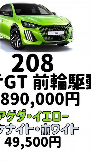 「プジョー 208」 「グレード」「価格」「カラー」「紹介」#shorts
