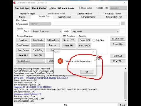 is not valid integer value Vrey Big Bug In UMT New Update