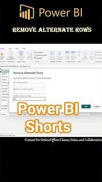POWER BI ~ Remove Alternate Rows in a table #powerbi