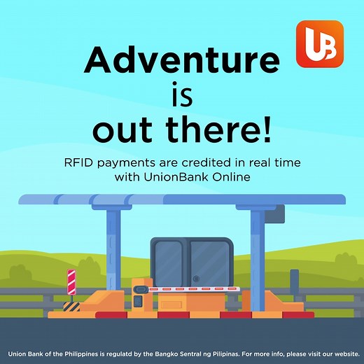 Enjoy worry-free roadtrips with the barkada when you have your RFID load credited in real time using UnionBank Online. 🛣 🚗 #BankTheWayYouLive #BankDifferently . . . . . For any concerns, you may contact us through our Customer Service Hotline at ( 632) 8841-8600. Union Bank of the Philippines is an entity regulated by the Bangko Sentral ng Pilipinas (BSP) with email address consumeraffairs@bsp.gov.ph. Deposits are insured by PDIC up to P500,000 per depositor. For more info, please visit our we