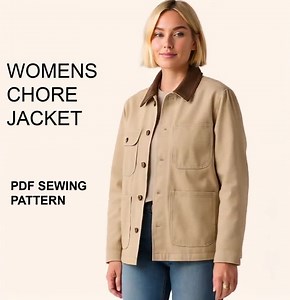 Chore Jacket Sewing PDF Pattern in English – Women’s Barn Coat Pattern – Lined Workwear –sewing Digital Download - Print/projector File - Etsy