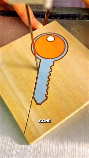 Dad Ruined My Key Painting 🔑💔 | mini wood toy-wood working art skill | hand crafts #shorts