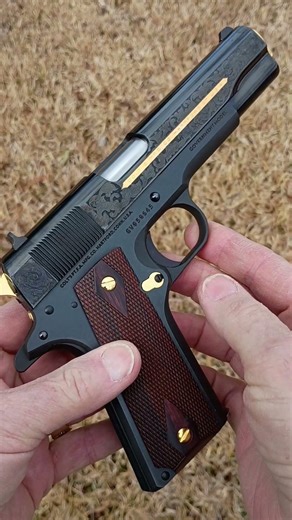 Colt 01911C-38-DHM Blued 38 Super Factory Engraved by Baron