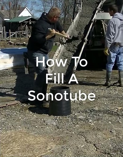 How To FILL A Sonotube with Concrete #Shorts