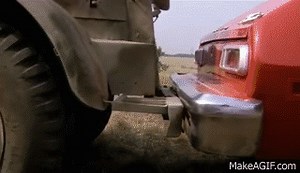 Top Secret! Pinto exploding scene - including "Got to hand it to the Germans" comment. on Make a GIF