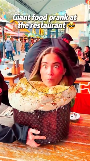 Giant food prank at the restaurant