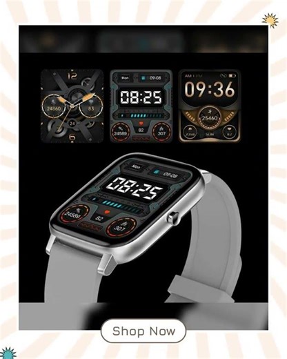 FitSmart Multi Function Smartwatch Wireless Touch Screen All In One - Black Gold