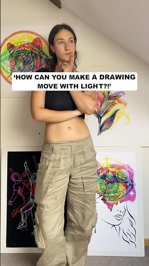 RGB light reactive art tutorial 🌟 #colortheory #flashinglights #lightart #artist