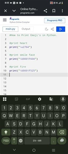 How to Print Emoji's in Python | part1 #pythonprogramming #coding #emoji #learnwithsoumi #python
