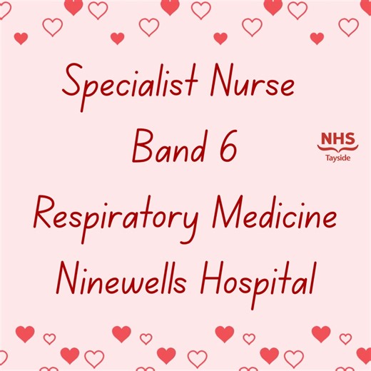 💗 Exciting News & Career Opportunity! 💗 💖 Specialist Nurse, Band 6 – Respiratory Medicine, Ninewells Hospital, 37 hours 💖 We are looking for an experienced Registered Nurse to join our compassionate and highly skilled Home Ventilation Team. 💙 As a key member of this specialist service, you will: ❤️ Support patients with chronic respiratory conditions including COPD, Obesity Hypoventilation Syndrome, Type 2 Respiratory Failure, Home Oxygen Therapy and Non Invasive Ventilation ❤️ Provide care