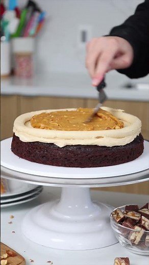 Chocolate Snickers Cake #cake