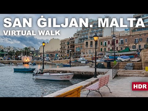 HDR VIRTUAL WALK through the streets of San Giljan, Malta