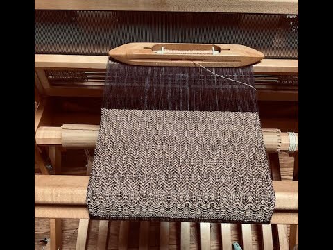 Weaving - 8 shaft point twill using my hand dyed warp