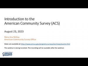 Introduction to the American Community Survey
