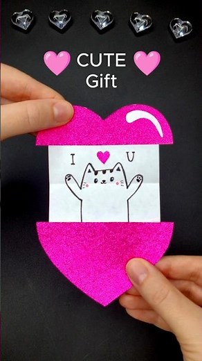 Cute Gift Idea 💝 Kawaii Cat Greeting Card for Valentine’s Day! Easy DIY Paper Craft