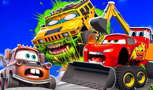 闪电麦昆变身超级挖掘机抵抗变异汽车怪！