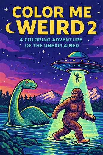 Color Me Weird 2 Coloring Book | Unexplained Mysteries, Ufos, Cryptids (PDF Download) - Etsy