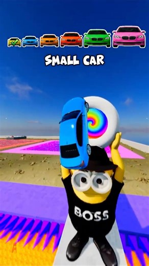 🌟Big & Small Cars vs BOSS MINION PORTAL! 🤯🌟 #shorts #beamngdrive
