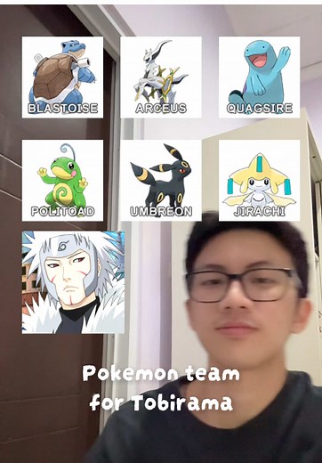 Tobirama Senju as Water Gym Leader Pokémon Team