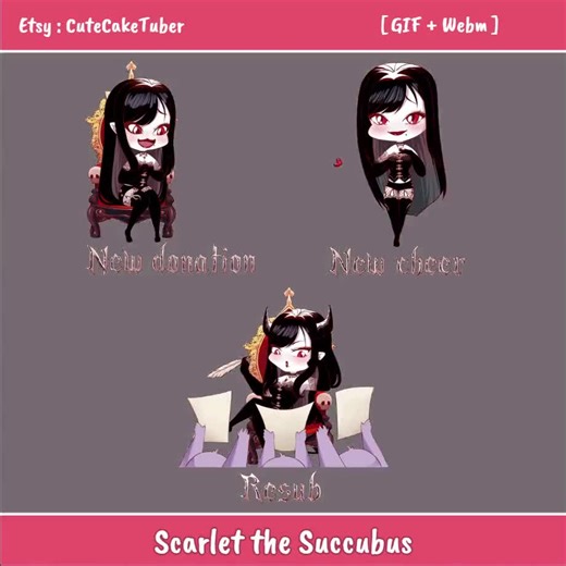 ALERT BUNDLE | Scarlet, the Succubus | 7 Premade Stream Alerts | for Twitch, Discord, Youtube and More - Etsy