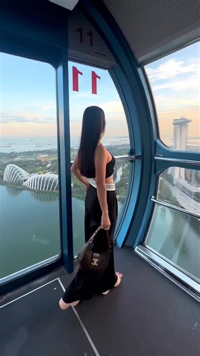 What a breathtaking view on the top of Singapore Flyer 😍🇸🇬 ขึ้นมาดูตอน sunset คือดีมาก สวย romantic สุดๆ #rainnyinsg #singapore | Saifon Oonkham