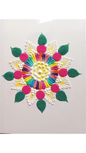 Beautiful Colorful Rangoli Design 🌸 | Easy Floral Rangoli for Home Decoration | Simple Rangoli