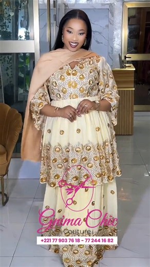 Stunning embroidered lafaya fabric dress, the height of Senegalese fashion ❤️ #womensfashion