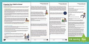 Preparing Your Child For School - A Guide For Parents and Carers