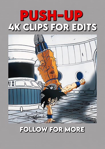 4K Pushup Anime Clip for Editing - Smooth Manga Workout Footage
