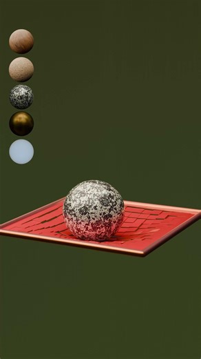 5 Different Material Balls Dropping | Blender Physics Simulation ##satisfying #3d #animation
