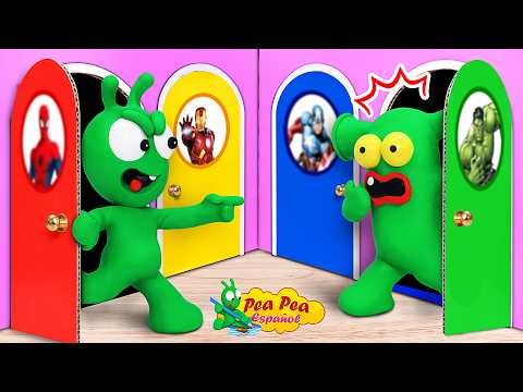 Pea Pea Plays with Her Friends in the Superhero Room - Cartoons for Kids